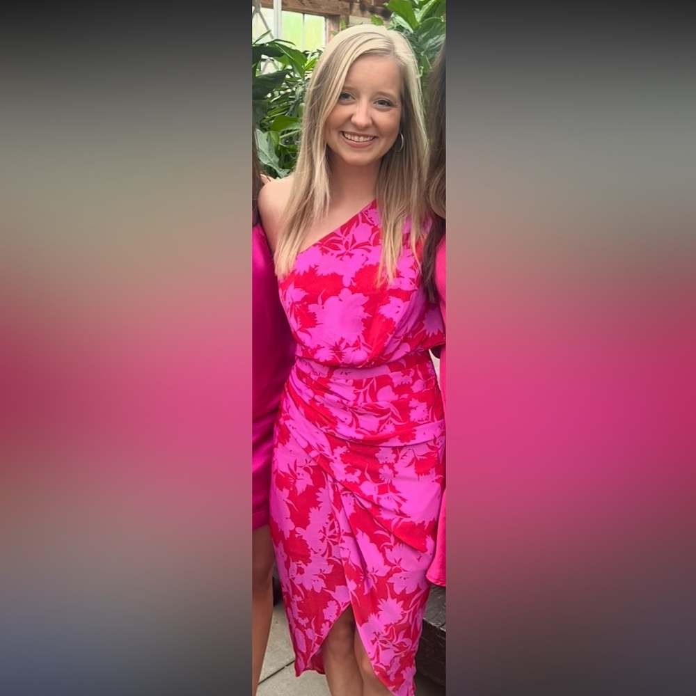 Vibrant Pink Floral Dress
